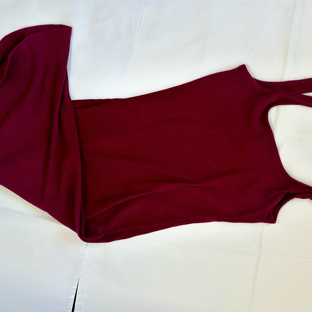 Red stretchy tank top dress